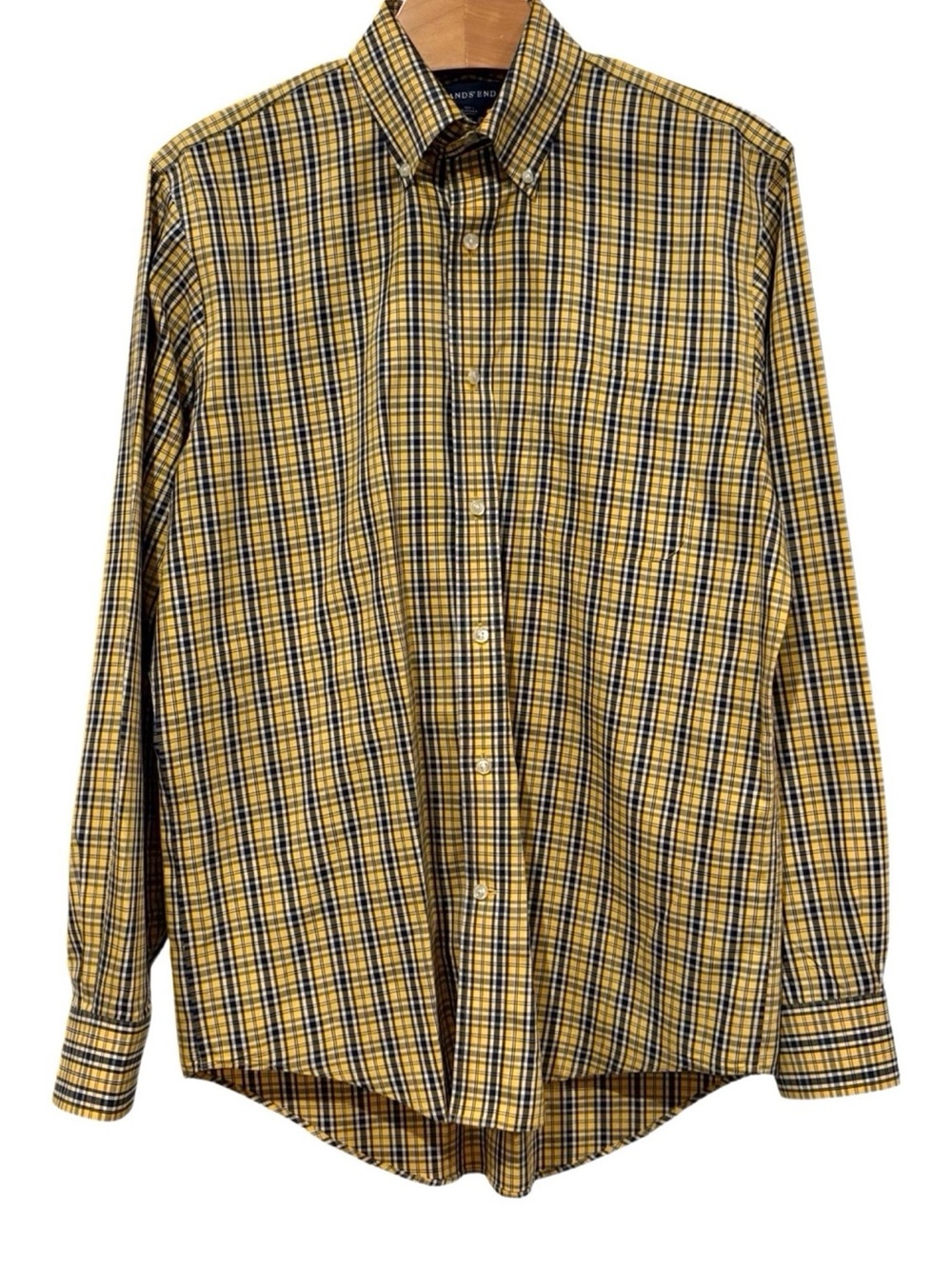 Lands' End Supima Pinpoint Oxford Plaid Shirt 15 / 34
